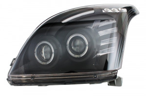Faruri Angel Eyes compatibil cu Toyota Land Cruiser FJ120 2003-2009 Negru - Img 3