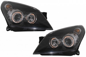 Faruri compatibil cu Opel Astra H 2004-2009 Angel Eyes Negru