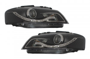 Faruri DRL compatibil cu Audi A3 8P 2003-2008 DAYLIGHT Negru