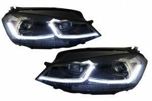 Faruri LED Bi-Xenon Look compatibil cu VW Golf 7 VII 2012-2017 Facelift G7.5 R Line Design cu Semnal Dinamic