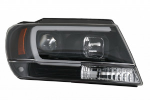 Faruri LED compatibil cu Jeep Grand Cherokee 1999-2004 Tube Light Negru - Img 2