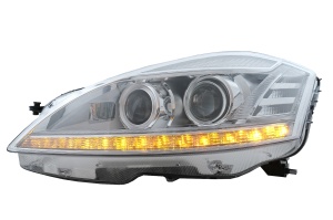 Faruri LED compatibil cu Mercedes W221 S-Class 2005-2009 Facelift Look LHD - Img 4