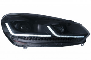 Faruri LED compatibil cu VW Golf 6 VI 2008-2013 Facelift G7.5 Design Negru Semnalizare Secventiala LHD - Img 2