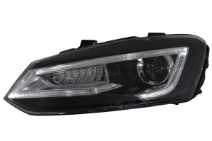Faruri LED compatibil cu VW Polo MK5 6R 6C 61 (2011-2017) RHD Devil Eye Look - Img 4