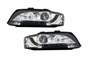 Faruri LED DRL compatibil cu AUDI A4 B6 8E 2001-2004 XENON Negru
