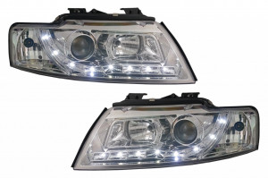 Faruri LED DRL compatibil cu Audi A4 B6 Cabrio 2000-2006 Crom