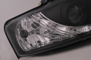 Faruri LED DRL compatibil cu Audi A4 Cabriolet B6 8H7 8HE 2002-2006 Negru - Img 3