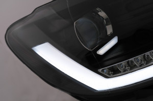 Faruri LED DRL cu Semnal Dinamic Secvential compatibil cu VW Touran I Facelift 1T1 1T2 (2010-2015) Negru - Img 3