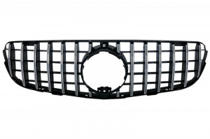 Grila Centrala Black compatibil cu Mercedes GLC X253, C253, 2015-2018 GT R Panamericana Look Crom cu camera