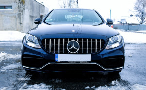Grila Centrala compatibil cu MERCEDES C-Class W205 S205 C205 A205 2014-2018 GT-R Panamericana Design Fara Camera - Img 4