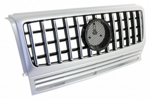 Grila Centrala compatibil cu MERCEDES G-Class W463 1990-2014 G63 GT-R Panamericana Design Argintiu - Img 2