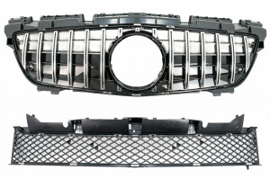 Grila Centrala compatibil cu Mercedes SLK R172 2011-2015 GT-R Panamericana Design Negru / Crom