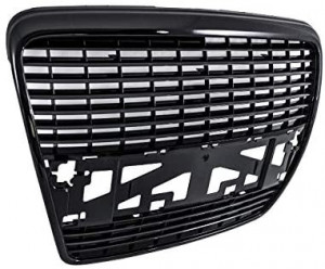 Grila Centrala Fara Emblema compatibil cu Audi A6 C6 2004-2011 Limousine Avant RS Design Negru lucios - Img 2