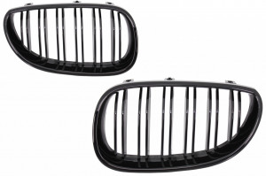 Grile Centrale compatibil cu BMW 5 Series E60 E61 2003-2009 Negru Lucios M Design