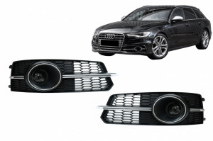 Grile Laterale compatibil cu Audi A6 C7 4G S Line Facelift 2015-2018 Crom - Img 7