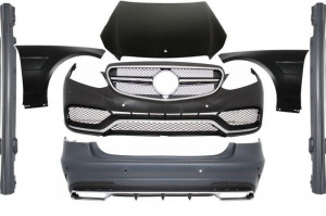 Kit Exterior compatibil cu Mercedes E-Class W212 Facelift 2013-2016 E63 Design Praguri Laterale