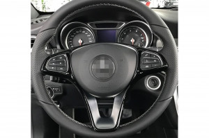 Ornament Volan compatibil cu MERCEDES BENZ C Class W205 S205 2014-2017 E-Class W213 2016-2017 GLC-Class X253 2016-2017 Negru Lucios