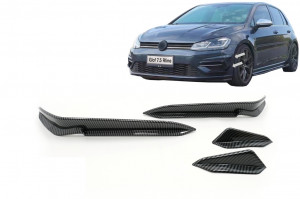 Ornamente bara fata flapsuri compatibil cu VW Golf 7.5 R Hatchback 2017-2020 Carbon Look - Img 2