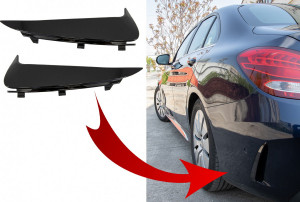 Ornamente bara Spate flapsuri compatibil cu Mercedes C Class W205 2014-2020 Negru Lucios - Img 2