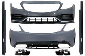 Pachet Exterior cu Ornamente Evacuare compatibil cu Mercedes C-Class W205 Sedan 2014-2020 C63s Edition 1 Design