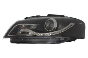 Set 2 Faruri auto cu DRL compatibil cu Audi A3 8P 2003-2008 DAYLIGHT Negru - Img 3