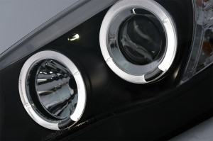 Set faruri Angel Eyes compatibil cu BMW Seria 1 E81 E82 E87 E88 2004-2011 Negru - Img 4