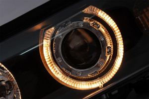 Set faruri Angel Eyes compatibil cu BMW Seria 5 E39 1995-2000 Angel Eyes Negru - Img 3