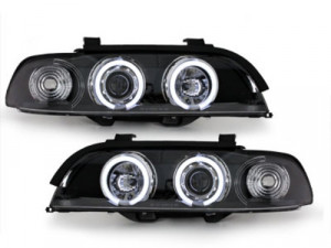 Set faruri compatibil cu BMW E39 seria 5 1995-2000 CCFL Angel Eyes Negru