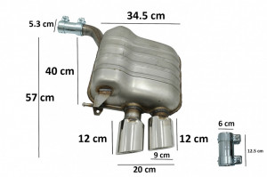 Sistem de evacuare cu Tips-uri Duble compatibil cu Audi Q5 8R 2008-2016 Crom - Img 4