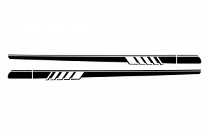 Stickere Laterale compatibil cu Mercedes C-Class C205 Coupe A205 Cabriolet 2014-> C63 Design Negru Lucios - Img 4