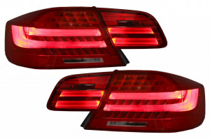Stopuri cu Bara LED compatibil cu BMW Seria 3 E92 Coupe Pre Facelift 2006-2010 Rosu Clar - Img 3