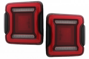 Stopuri Full LED compatibil cu Jeep Wrangler IV 2018-> Rosu cu Semnal Dinamic si Dinamic StartUp - Img 3