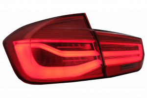 Stopuri LED compatibil cu BMW Seria 3 F30 2011-2019 Rosu Clar LCI Design cu Semnal Dinamic Secvential - Img 3