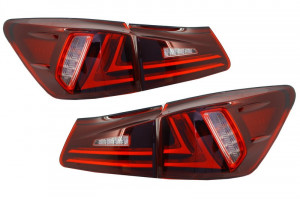 Stopuri LED compatibil cu LEXUS IS XE20 2005-2012 Light Bar Facelift New XE30 Design Rosu Clar - Img 2