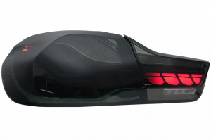 Stopuri OLED compatibil cu BMW Seria 4 F32 F33 F36 M4 F82 F83 2013-2019 Rosu Fumuriu cu Semnal Dinamic Secvential - Img 3