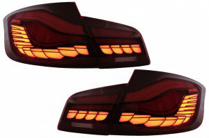 Stopuri OLED compatibil cu BMW Seria 5 F10 2011-2017 Rosu Clar cu semnal dinamic