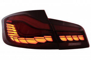 Stopuri OLED compatibil cu BMW Seria 5 F10 2011-2017 Rosu Clar cu semnal dinamic - Img 2