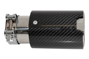 Toba Universala Ornament Sistem de evacuare Carbon Fiber Finisaj Glossy 6.3cm/2.48inch - Img 4