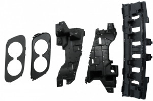 Bara Fata cu Difuzor Spate compatibil cu Mercedes C-Class A205 C205 Coupe Cabriolet 2014-2019 C63 Design Negru Lucios - Img 4