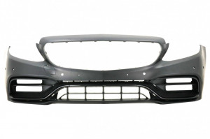 Bara Fata cu Difuzor Spate compatibil cu Mercedes C-Class A205 Cabrio C205 Coupe 2014-2019 Facelift Design Negru Crom - Img 2