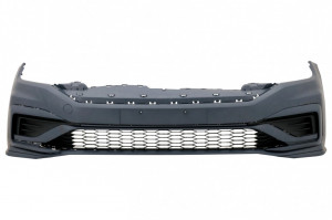 Bara fata cu Grila Centrala Insertie Rosie si Prelungire Bara Fata Negru Lucios compatibil cu VW Jetta MK7 2019-2021 GLI Look - Img 3