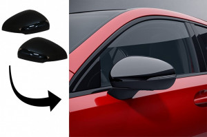 Capace Oglinzi compatibil cu Mercedes A-Class W177 2018-> Negru Lucios - Img 2