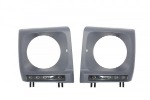 Carcasa faruri cu Lumini de zi dedicate LED DRL compatibil cu Mercedes G-class W463 1989-2012 G65 Design Black
