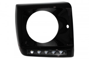 Carcasa faruri cu Lumini de zi dedicate LED DRL compatibil cu Mercedes G-class W463 1989-> G65 Design Negru - Img 3