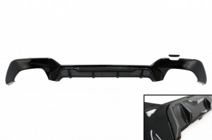 Difuzor Bara Spate compatibil cu BMW 3 Series G20 G28 Sedan G21 Touring 2019-> M340i M Look Negru cu Inserie Carbon - Img 2