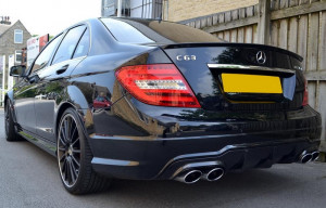 Difuzor Bara Spate compatibil cu MERCEDES C-Class W204 C204 AMG Sport Line 2012-2014 Carbon Look - Img 8