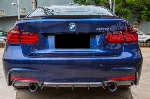 Difuzor Bara Spate cu Evacuare Dubla compatibil cu BMW 3 Series F30 F31 2011-2019 M Performance Design Carbon Film Coating - Img 8