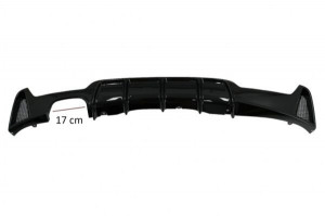 Difuzor Bara Spate Cu O Evacuare Dubla compatibil cu BMW Seria 4 F32 F33 F36 2013-2019 Negru Lucios - Img 3