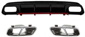Difuzor Bara Spate cu Ornamente Crom compatibil cu MERCEDES W176 A-Class 2012-2018 A45 Facelift Design
