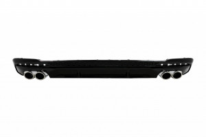 Difuzor Bara Spate cu Ornamente Evacuare compatibil cu Audi A4 B9 8W Facelift 2020-> doar S-line Negru